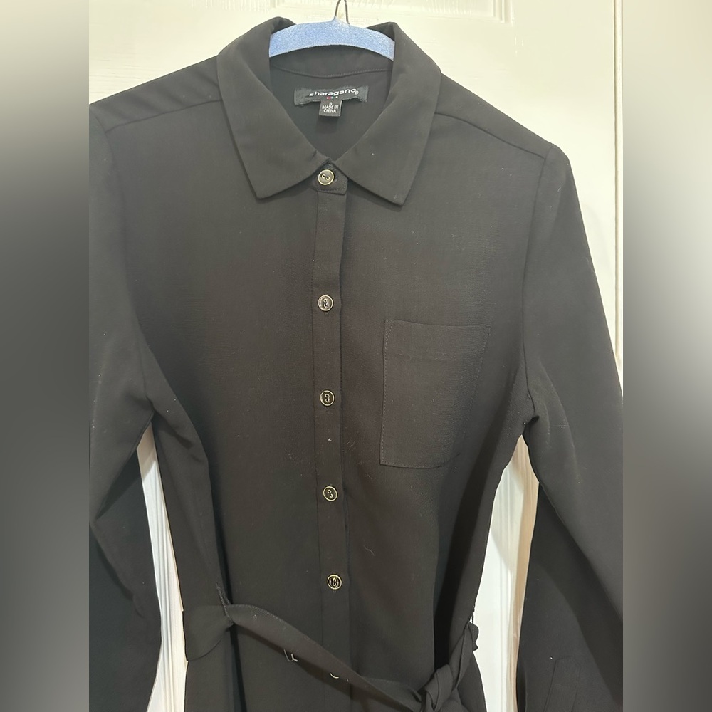 Black Button-Up Shirt Dress